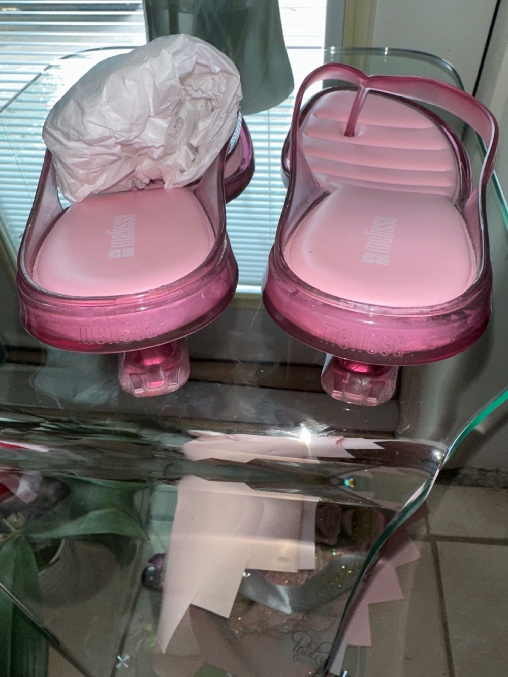 Melissa Translucent Pink Jelly Slide Sandals - Picture 3 of 7